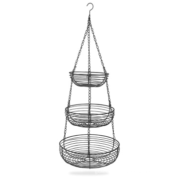 3-Tier Wire Basket Storage Stand For Fruit Vegetables Household Items Tiered Stand Baskets for Kitchen Organization